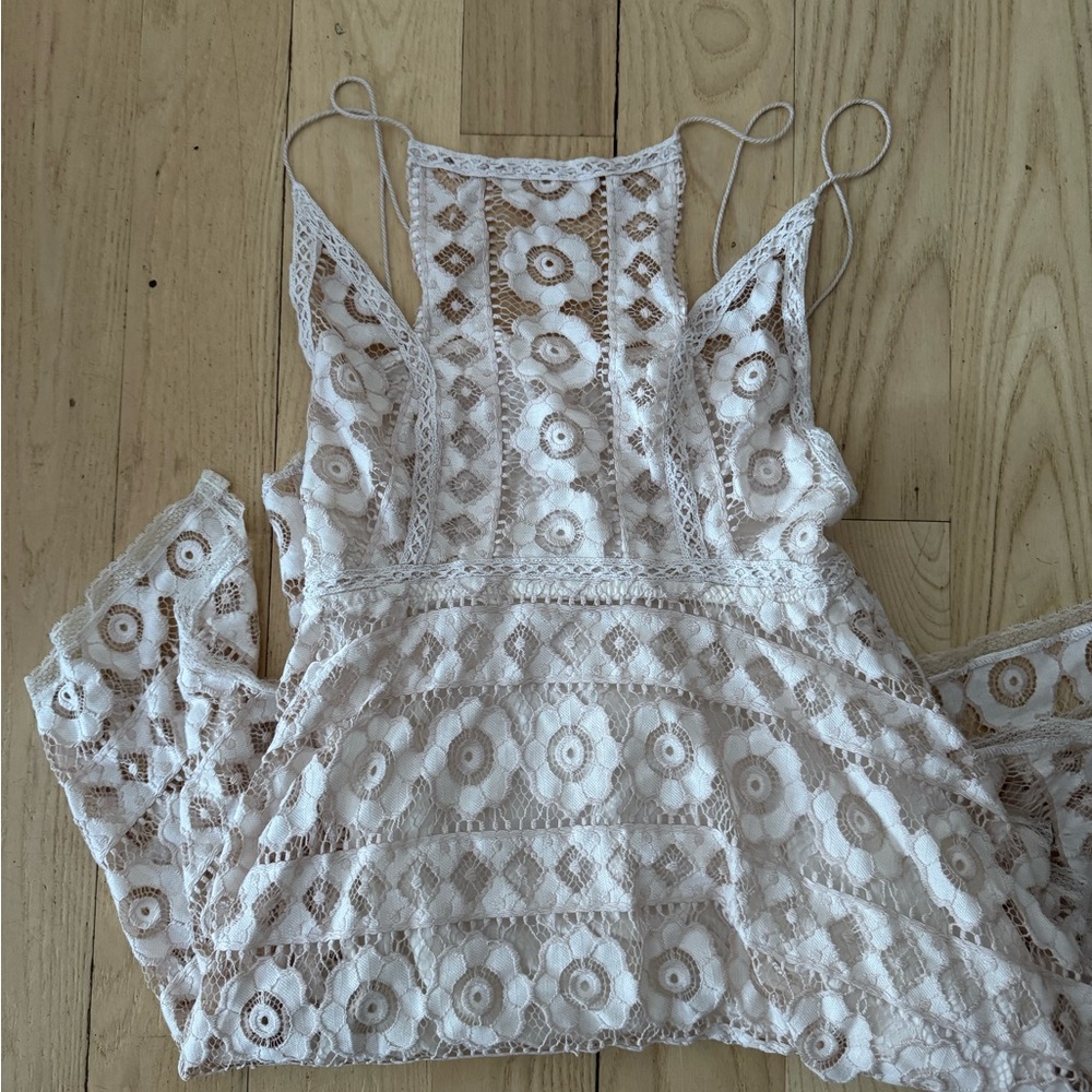 Free People Off White Lace Flowy Dress
